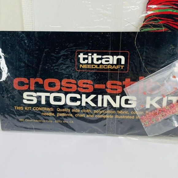 Scottie Dog Terrier Cross Stitch Christmas Stocking Kit Titan Needlecraft 15" - Picture 6 of 8